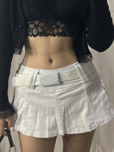Low Waist Mini Denim Skirt with Inset Shorts